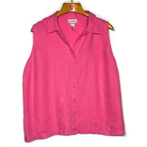 Plus size linen sleeveless top 3X Jones NY